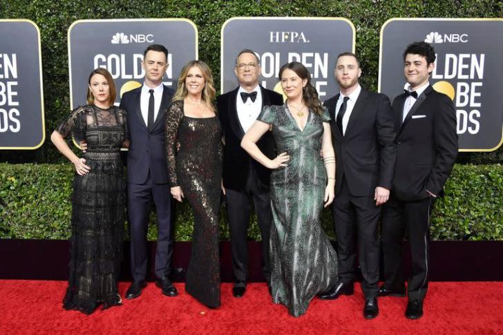 Samantha Bryant, Colin Hanks, Rita Wilson, Tom Hanks, Elizabeth Ann Hanks, Chet Hanks, and Truman Theodore Hanks