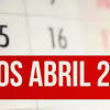 Calendario abril 2023